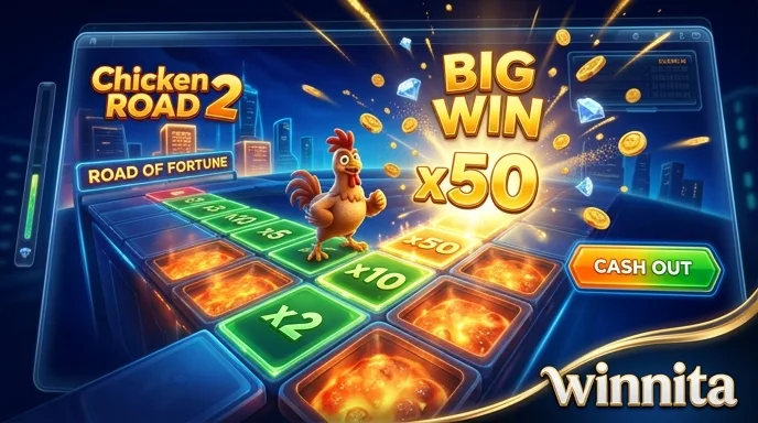 Interfaccia di Chicken Road con il pollo che attraversa le caselle e i moltiplicatori crescenti
