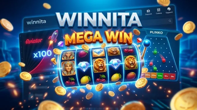 Lobby slot di Winnita su mobile con griglia di titoli, badge di gioco e saldo in euro in alto