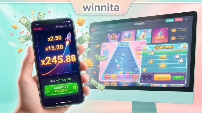 Postazione di test della redazione Winnita: dashboard del conto, grafico del moltiplicatore e griglia di slot a confronto